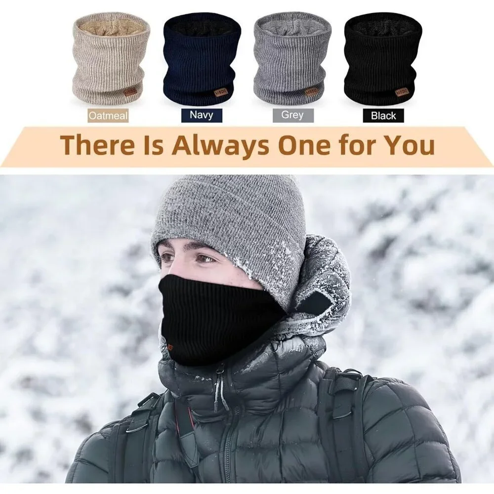 Men Warmer Black, Grey, Navy 3-Pack Neck Thermal Fleece Cold Weather